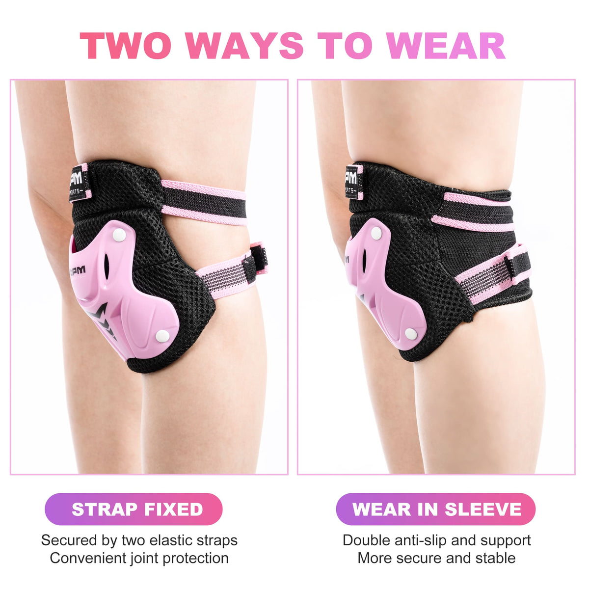 SULIFEEL Knee Pads for Kids, Wrist Guards Knee and Elbow Pads Set