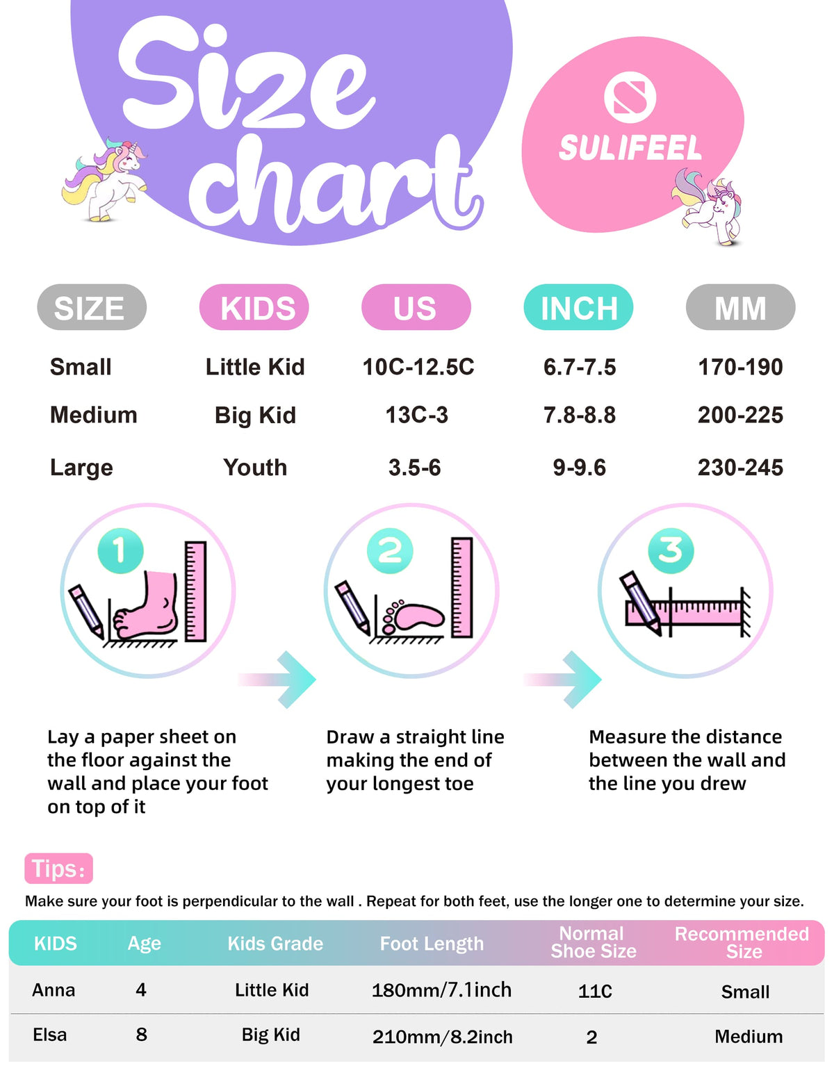 SULIFEEL Rainbow LED Light Up Roller Skates - Adjustable Kids Skates with Self-Powered Wheels